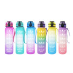 Colorful Motivational BPA Free Plastic Tritan Sports Water Bottles 1000ml