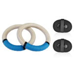 Custom BodyWeight Workout Training Wooden Gymnastic Gym Rings With Nylon Strap